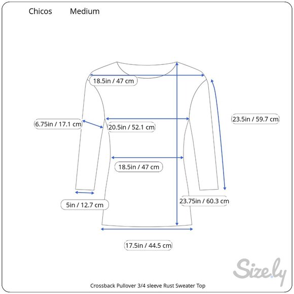 Chicos 3/4 Sleeve Crossback Pullover Sweater Rust Burnt Orange Medium - Picture 10 of 10